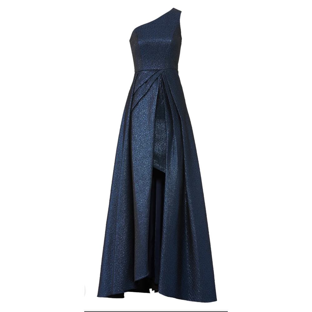 Monique Lhuillier Navy Odyssey Gown 6 - Picture 4 of 11